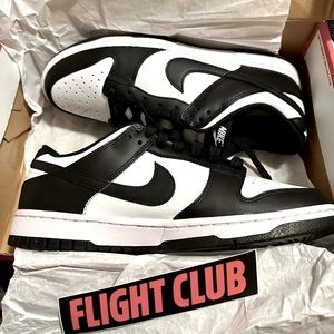 White/Black/White Panda Nike Dunks Low.